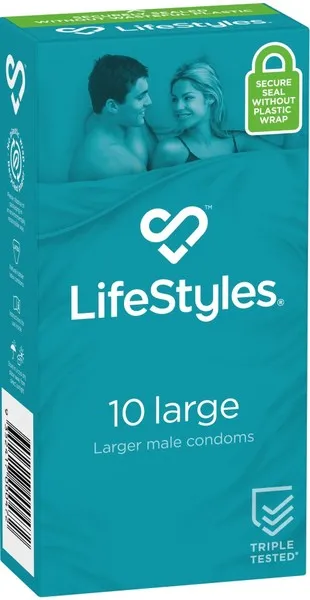 LIFESTYLES Male Sex Toys LifeStyles Large Condoms 10pk