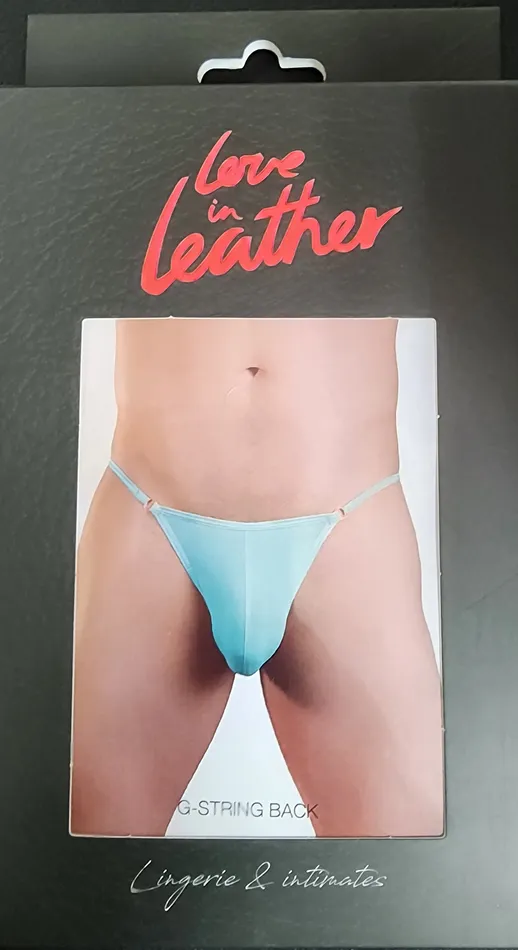 Love In Leather Baby Blue Lycra GString Boxed SM LOVE IN LEATHER Vibrators