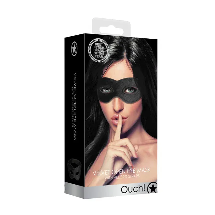 OUCH Anal Velvet Velcro Open Eye Mask Black