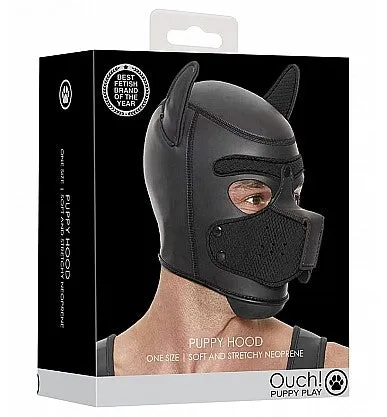 Ouch Puppy Play Neoprene Puppy Mask Black Shots Toys Anal