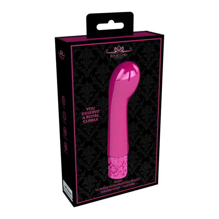 Royal Gems Bijou Rechargeable Silicone Bullet Pink Shots Toys Female Sex Toys