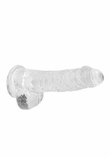 SHOTS AMERICA Dildos Realrock 6in Realistic Dildo W Balls Crystal Clear