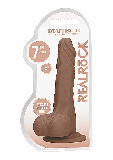 SHOTS AMERICA Dildos Realrock 7in Dong Tan W Testicles