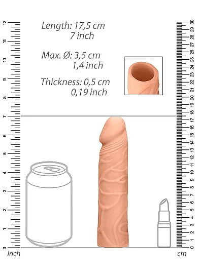 SHOTS AMERICA Realrock Penis Sleeve 7in Flesh Male Sex Toys