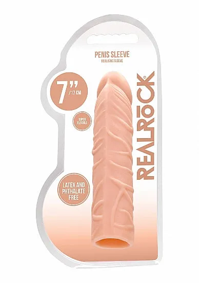 SHOTS AMERICA Realrock Penis Sleeve 7in Flesh Male Sex Toys