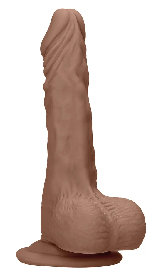 Shots RealRock Dildos 7 Inch Dong With Testicles Tan