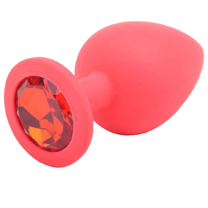 Various brands Anal Jewelled Silicone Butt Plug Red Large