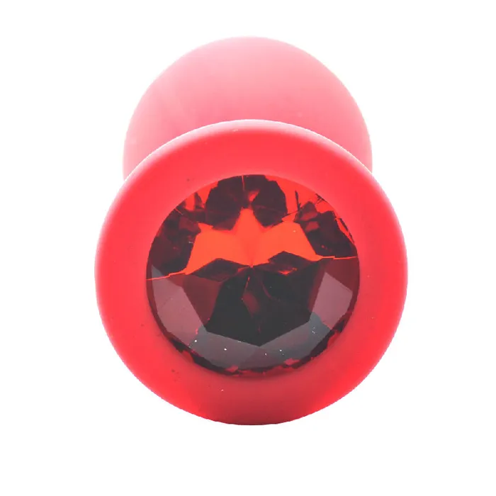 Various brands Anal Jewelled Silicone Butt Plug Red Large