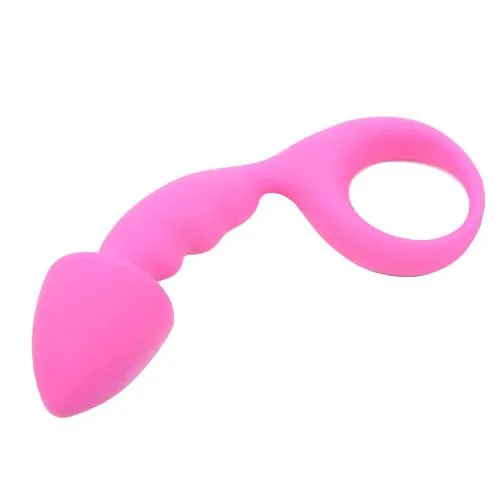 Various brands Anal Silicone Curved Comfort Butt Plug Pink