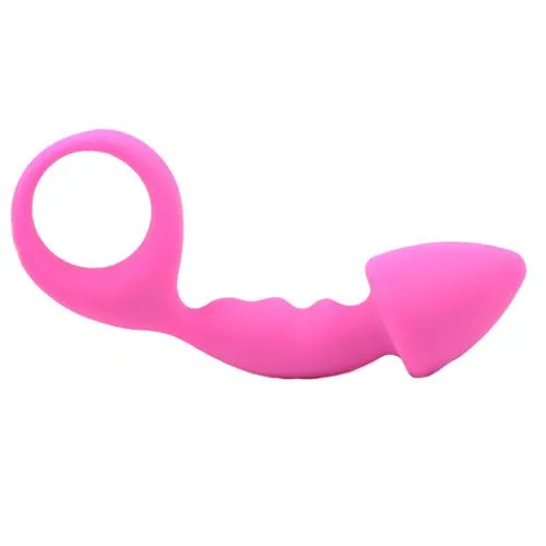 Various brands Anal Silicone Curved Comfort Butt Plug Pink