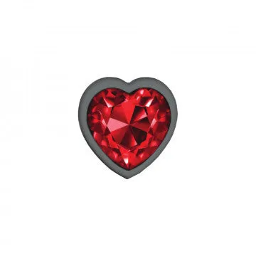 Viben Anal Cheeky Charms Heart Deep Red Small Gunmetal Butt Plug