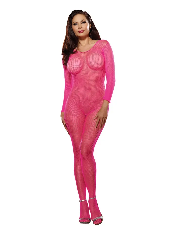 Vibrators Dreamgirl Bodystocking Neon Pink Queen Size