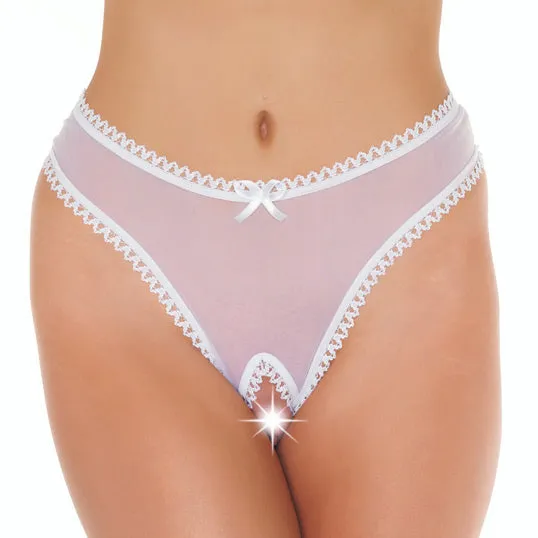 Vibrators Rimba White Open Crotch GString