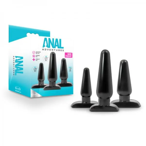 Anal Adventures Basic Plug Kit Black Blush Novelties Anal