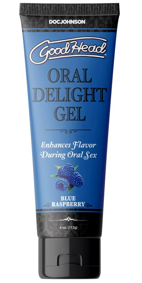 Anal Doc Johnson Goodhead Oral Delight Gel Blue Raspberry 4 Oz