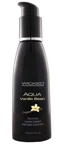 Aqua Vanilla Bean WaterBased Lubricant 4 Oz Wicked Sensual Care Dildos