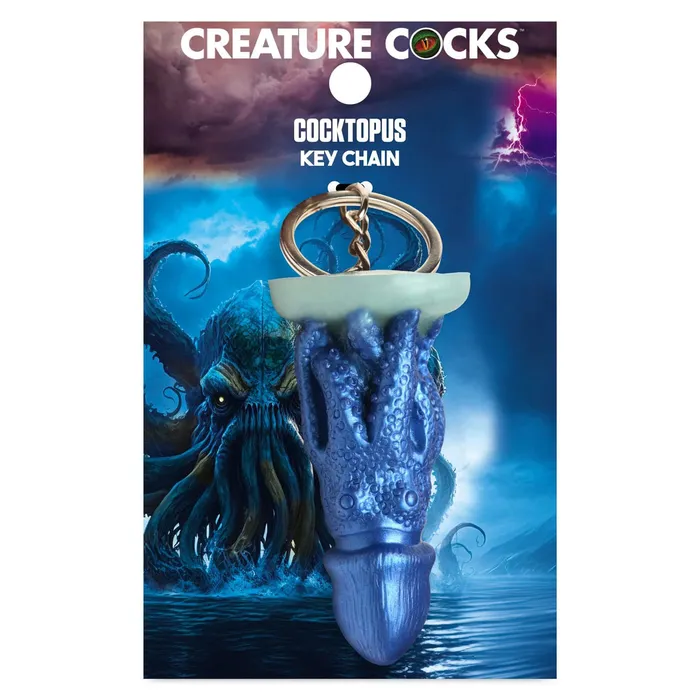 Cocktopus Keychain Blue XR Brands Creature Cocks Vibrators