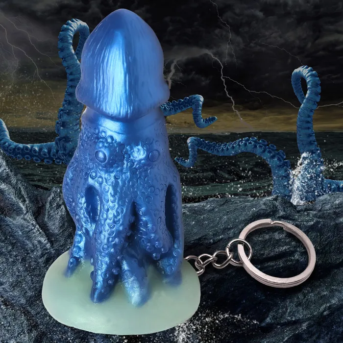 Cocktopus Keychain Blue XR Brands Creature Cocks Vibrators