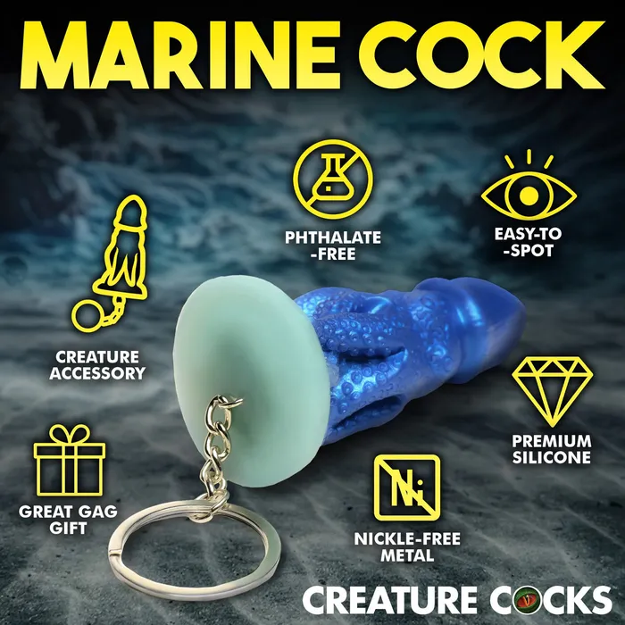 Cocktopus Keychain Blue XR Brands Creature Cocks Vibrators