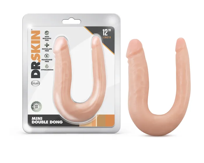 Dildos Blush Novelties Dr Skin Mini Double Dong Vanillla