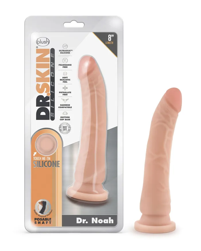 Dildos Blush Novelties Dr Skin Silicone Dr Noah 8 Inch Dong With Suction Cup Vanilla