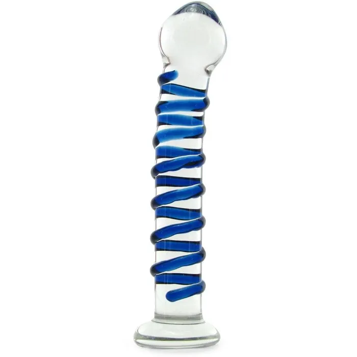 Dildos Glas Blue Spiral Glass Dildo Gls