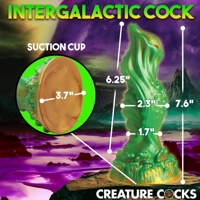 Dildos Nebula Alien Silicone Dildo Green XR Brands Creature Cocks