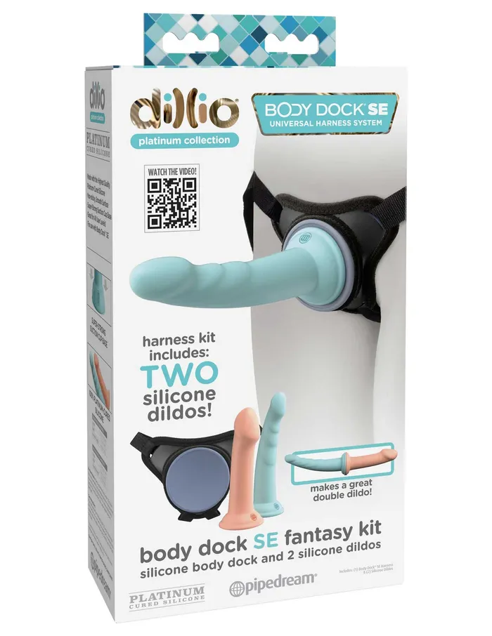 Dillio Platinum Body Dock Se Fantasy Kit 6 Inch and 7 Inch Blue and Pink Pipedream Anal