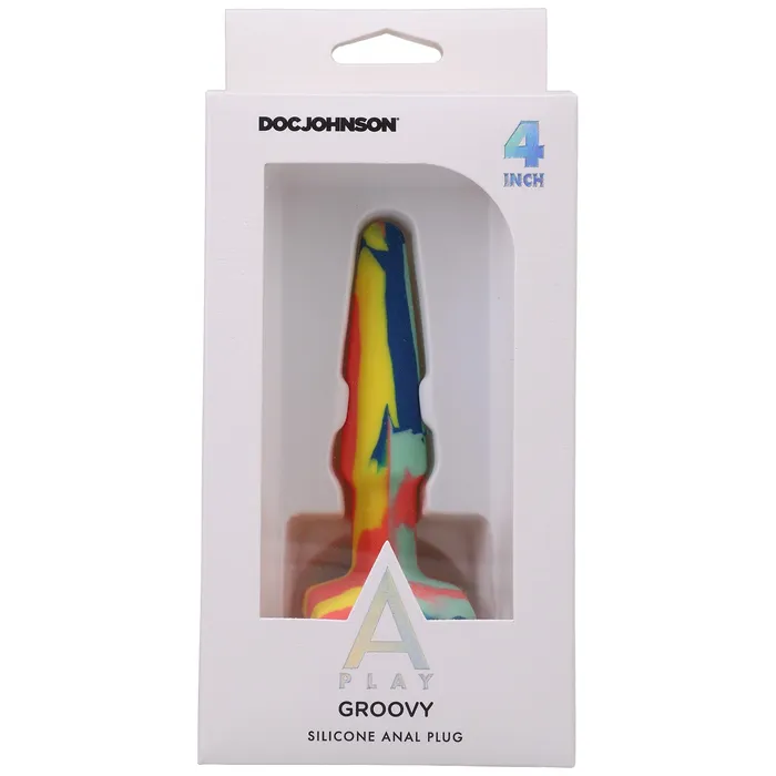 Doc Johnson Anal APlay Groovy Silicone Anal Plug 4 Inch Sunrise