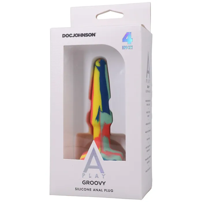 Doc Johnson Anal APlay Groovy Silicone Anal Plug 4 Inch Sunrise