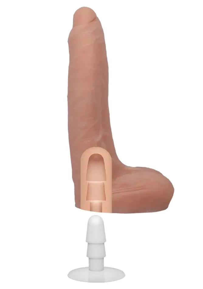 Doc Johnson Dildos Signature Cocks Owen Gray 9 Inch Ultraskyn Cock With Removable VacULock Suction Cup Skin Tone