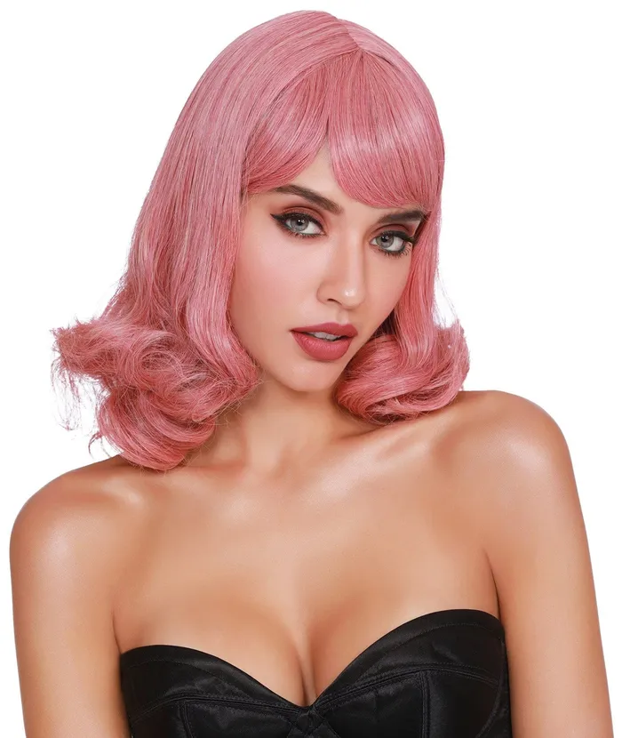 Dreamgirl Male Sex Toys Shoulder Length Wig With Bangs and Bottom Curl