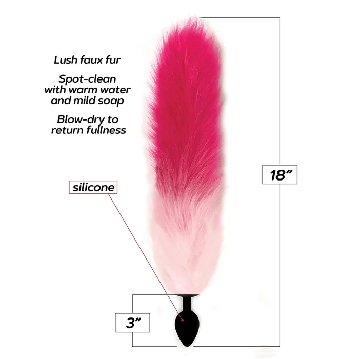 Foxy Fox Tail Silicone Butt Plug Pink Gradient Icon Brands Anal