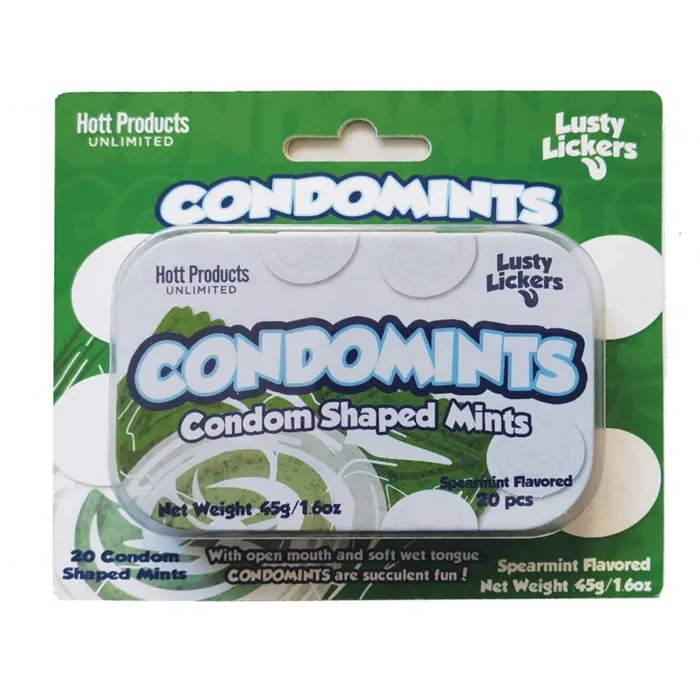 Hott Products Condomints Spearmints Flavor Condoms Shaped Mints Display Vibrators