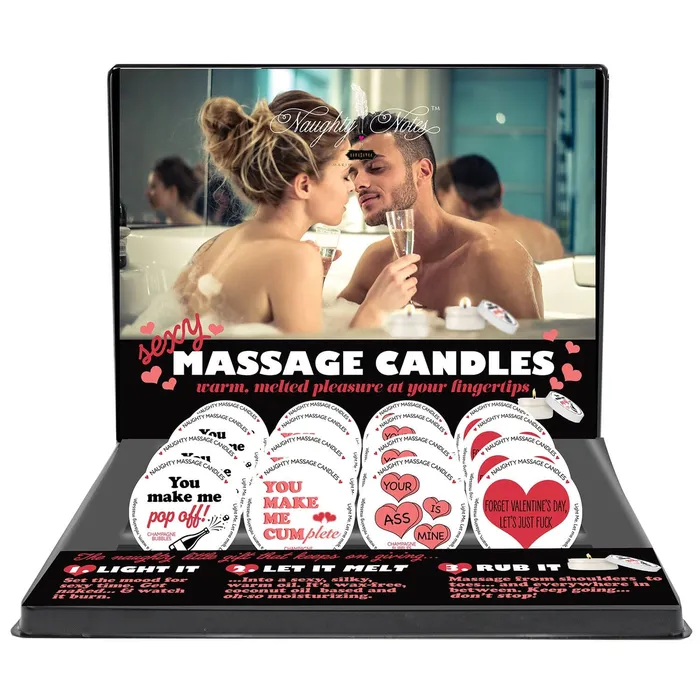 Kama Sutra Vibrators Naughty Notes Candle Prepack Vday Display