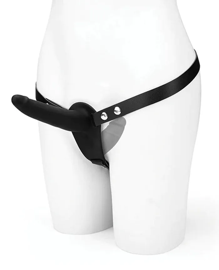 Lux Fetish Silicone Strap on Harness Dildo With Internal Penetration Black Female Sex Toys