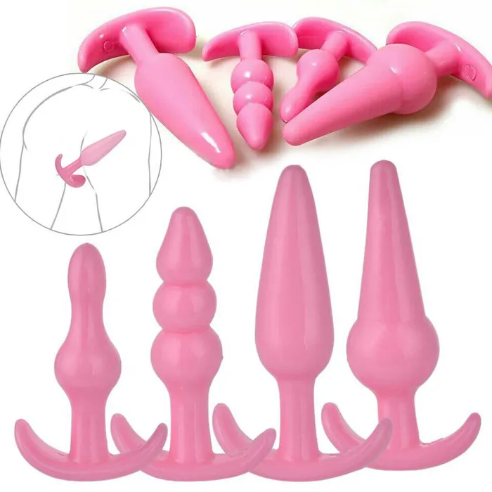 Male Sex Toys NyoKii 4 Pcs Silicone Anal Plug For Beginner To Pro AN10