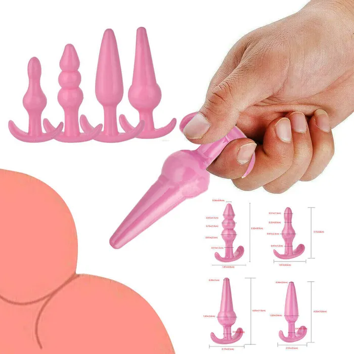 Male Sex Toys NyoKii 4 Pcs Silicone Anal Plug For Beginner To Pro AN10