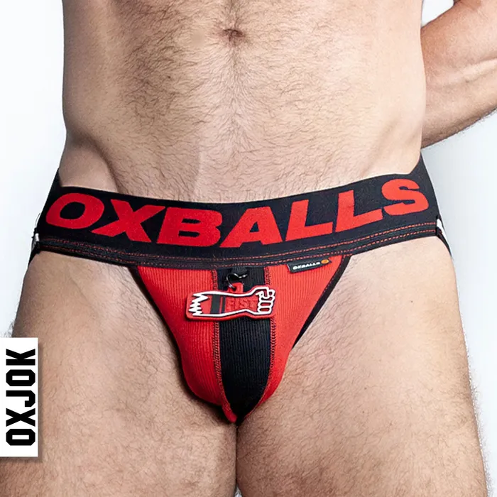 OXJok Fisterjock 3d Fist Tagger Jock Blackred Medium Anal