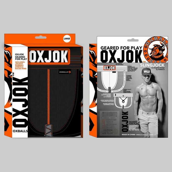 OXJok Slingjock Upthrust SliderStrap Jock Black Iron Medium Anal