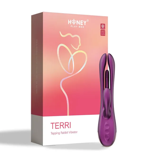 Terri App Controlled Tapping Rabbit Vibrator Purple Honey Play Box Vibrators