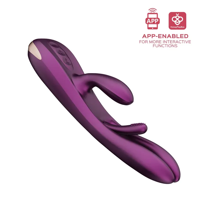 Terri App Controlled Tapping Rabbit Vibrator Purple Honey Play Box Vibrators