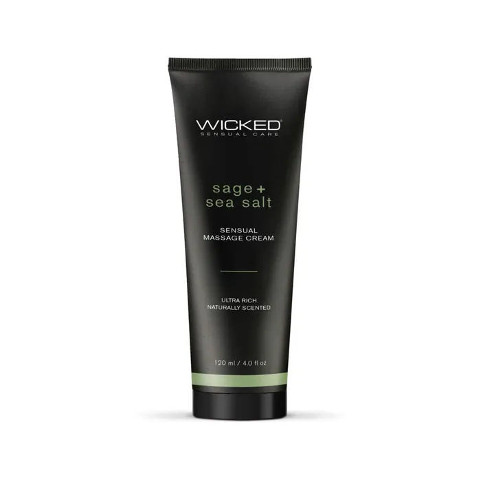 Wicked Sensual Care Couples Sage and Sea Salt Scented Sensual Massage Cream 4 Oz