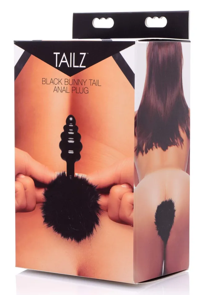 XR Brands Tailz Anal Black Bunny Tail Anal Plug