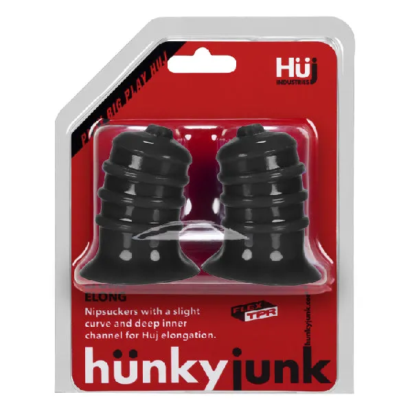 Anal OxBalls ELONG Wide Base Nipsucker by Hunkyjunk Black