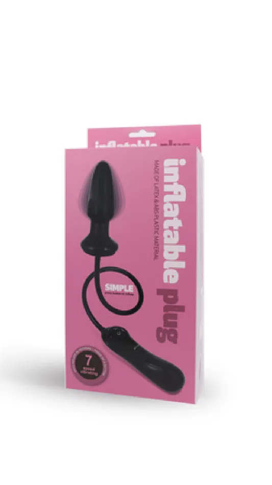 Anal Seven Creations Inflatable Plug Black Sex Toy Adult Pleasure