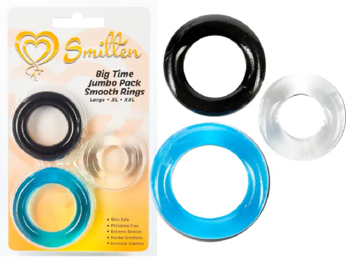 Couples Smitten Big Time Jumbo Pack Smooth Rings Sex Toy Adult Pleasure