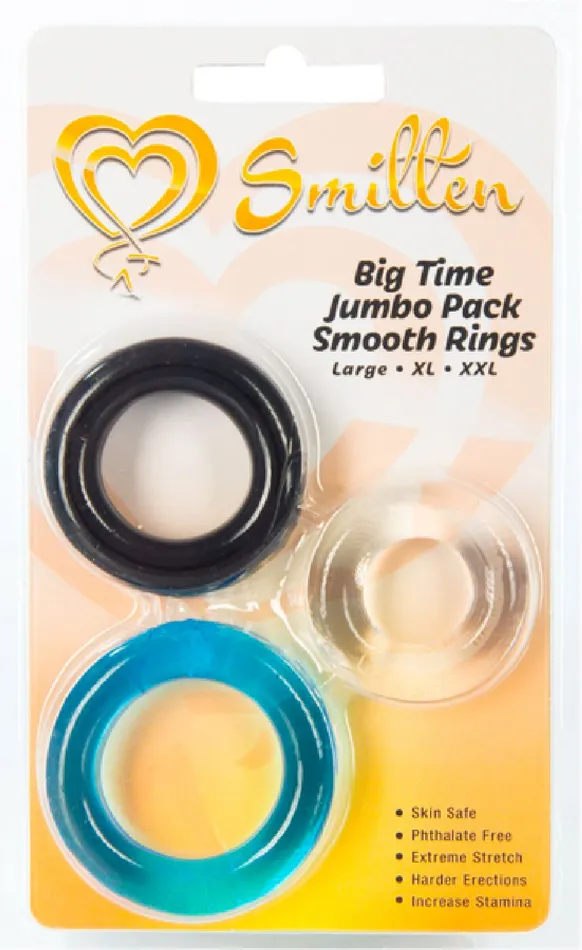 Couples Smitten Big Time Jumbo Pack Smooth Rings Sex Toy Adult Pleasure