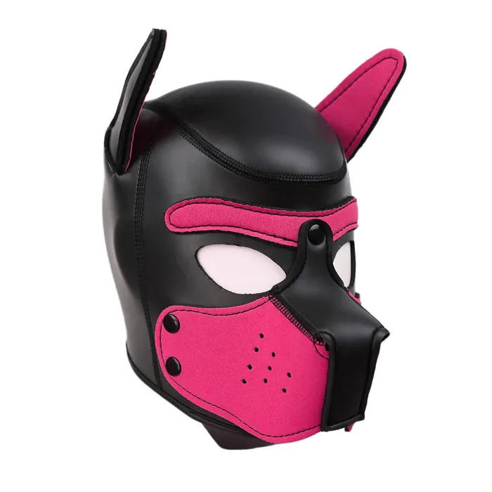 Daytona Dildos Puppy Play Mask Neoprene Rubber Dog Head Pink