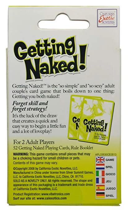 Games California Exotic Novelties Getting Naked Game